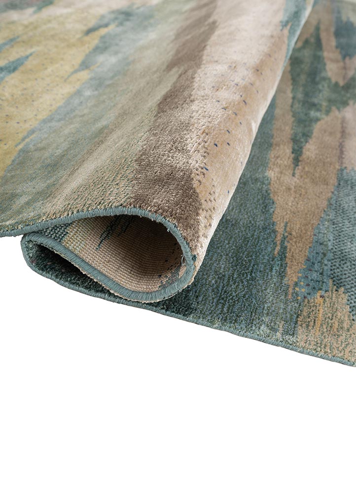 kavi x manchaha gold bamboo silk hand knotted Rug - FloorShot