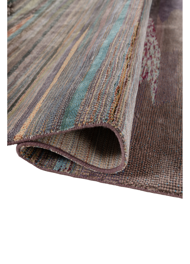 kavi x manchaha red and orange wool and silk hand knotted Rug - FloorShot