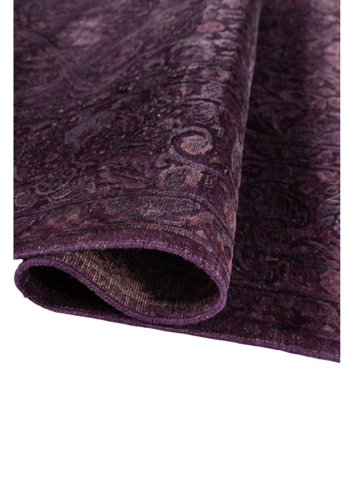 lacuna pink and purple wool and silk hand knotted Rug - FloorShot
