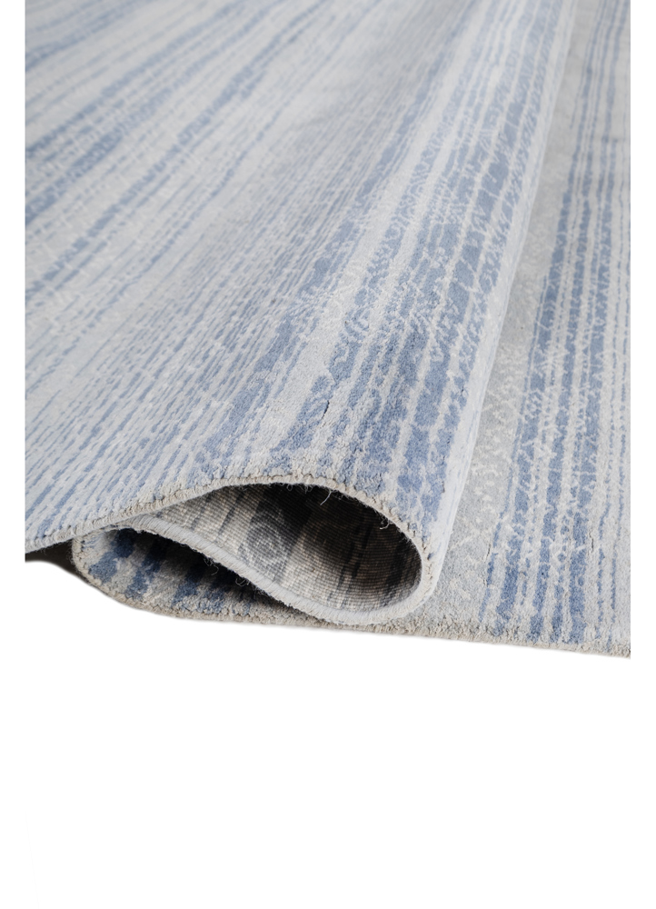 viscaya blue wool and silk hand knotted Rug - FloorShot