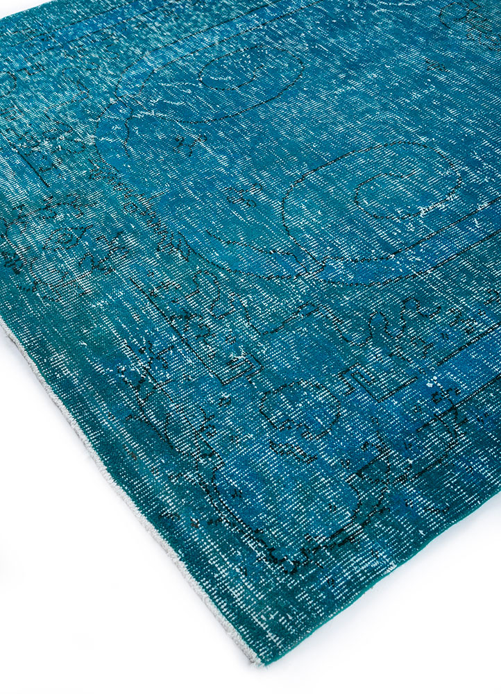 lacuna blue wool hand knotted Rug - FloorShot