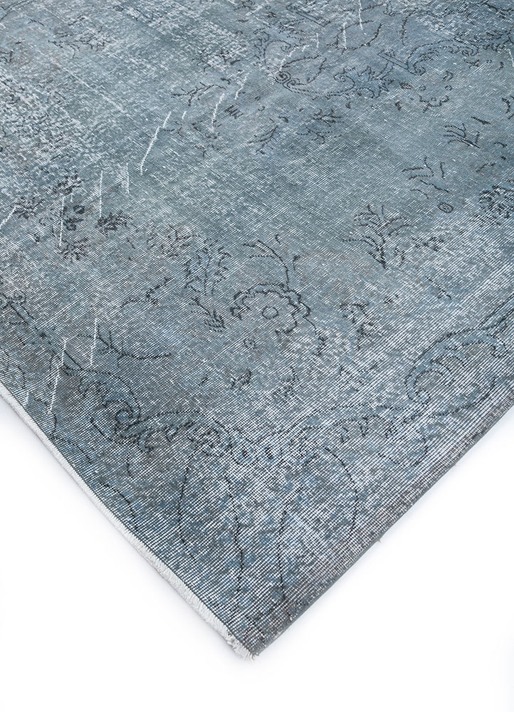 lacuna blue wool hand knotted Rug - FloorShot