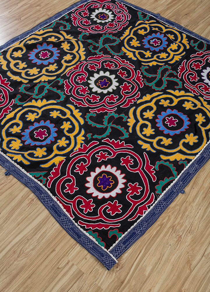 jean grey and black cotton hand loom Home Textile - FloorShot
