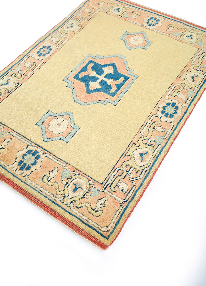 nuray gold wool hand knotted Rug - FloorShot