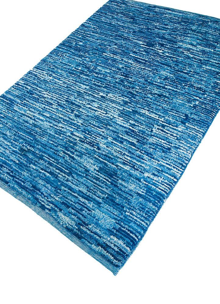 nuray blue wool hand knotted Rug - FloorShot