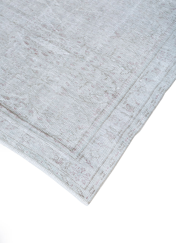vintage grey and black wool hand knotted Rug - FloorShot