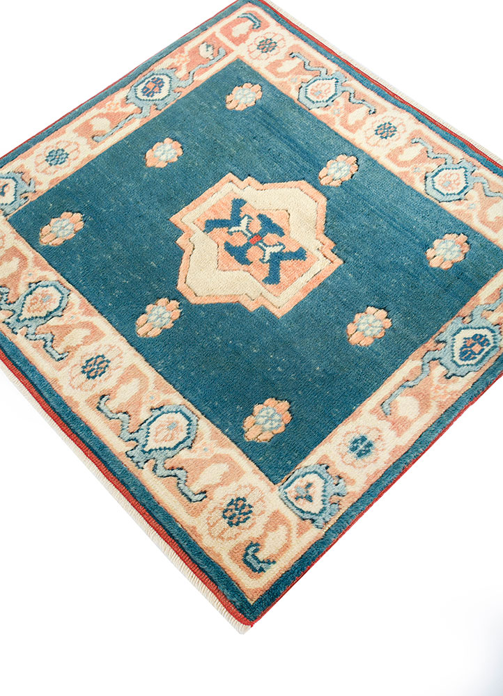 nuray blue wool hand knotted Rug - FloorShot