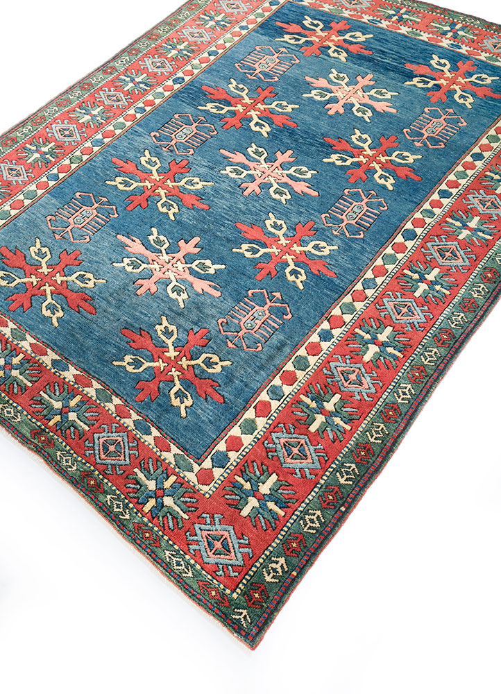 nuray blue wool hand knotted Rug - FloorShot