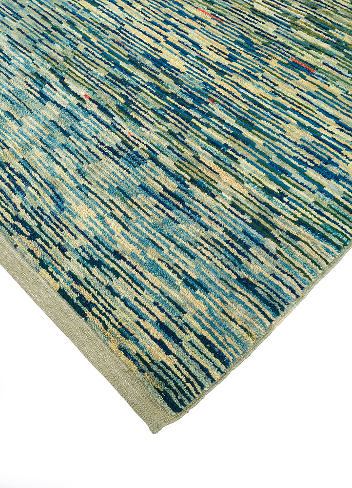 nuray green wool hand knotted Rug - FloorShot