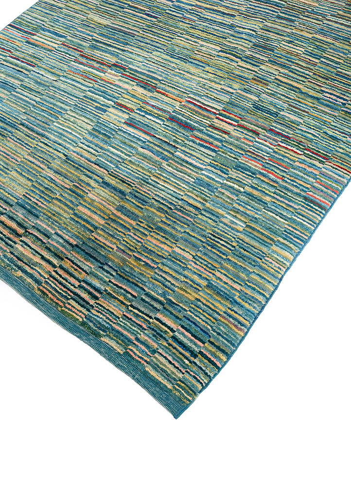nuray green wool hand knotted Rug - FloorShot