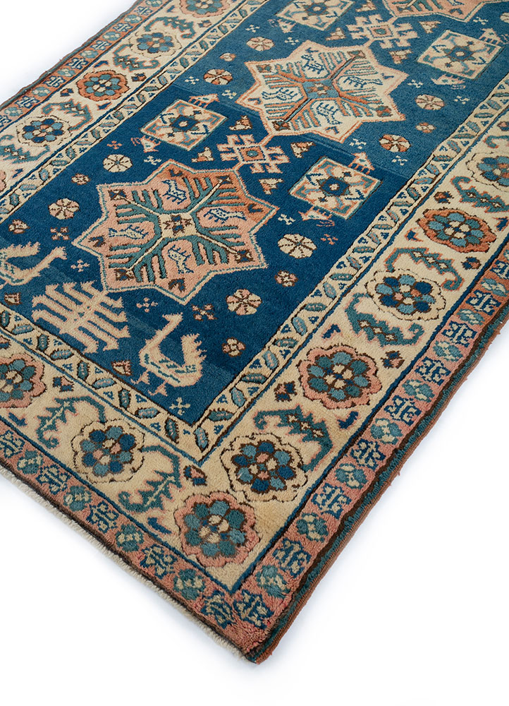 nuray blue wool hand knotted Rug - FloorShot