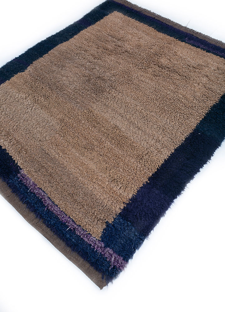 zuri beige and brown wool hand knotted Rug - FloorShot