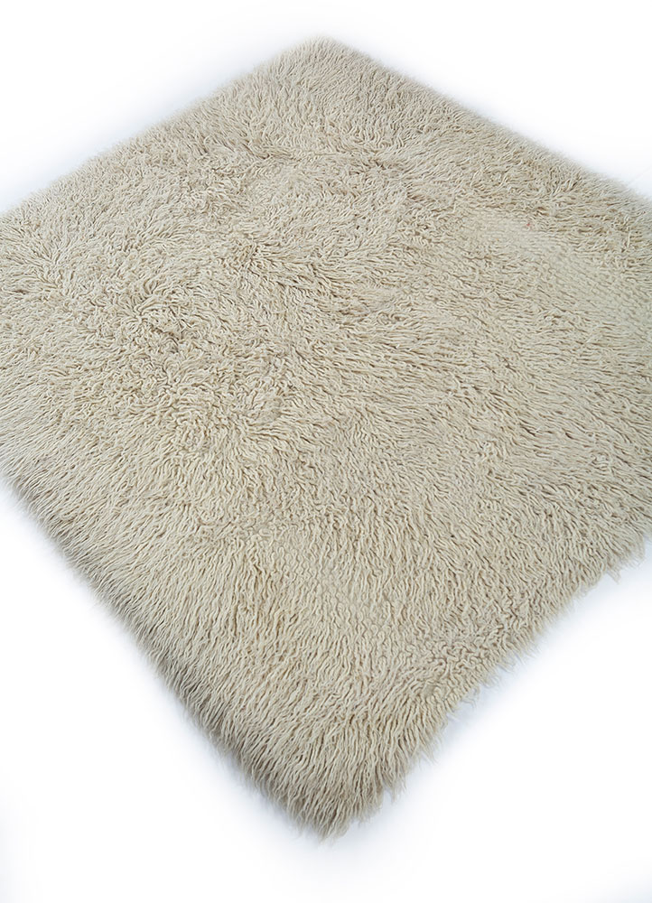 zuri ivory wool hand knotted Rug - FloorShot