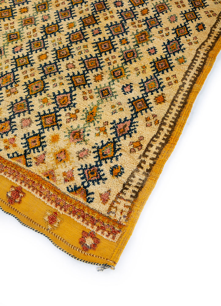 nuray beige and brown wool hand knotted Rug - FloorShot
