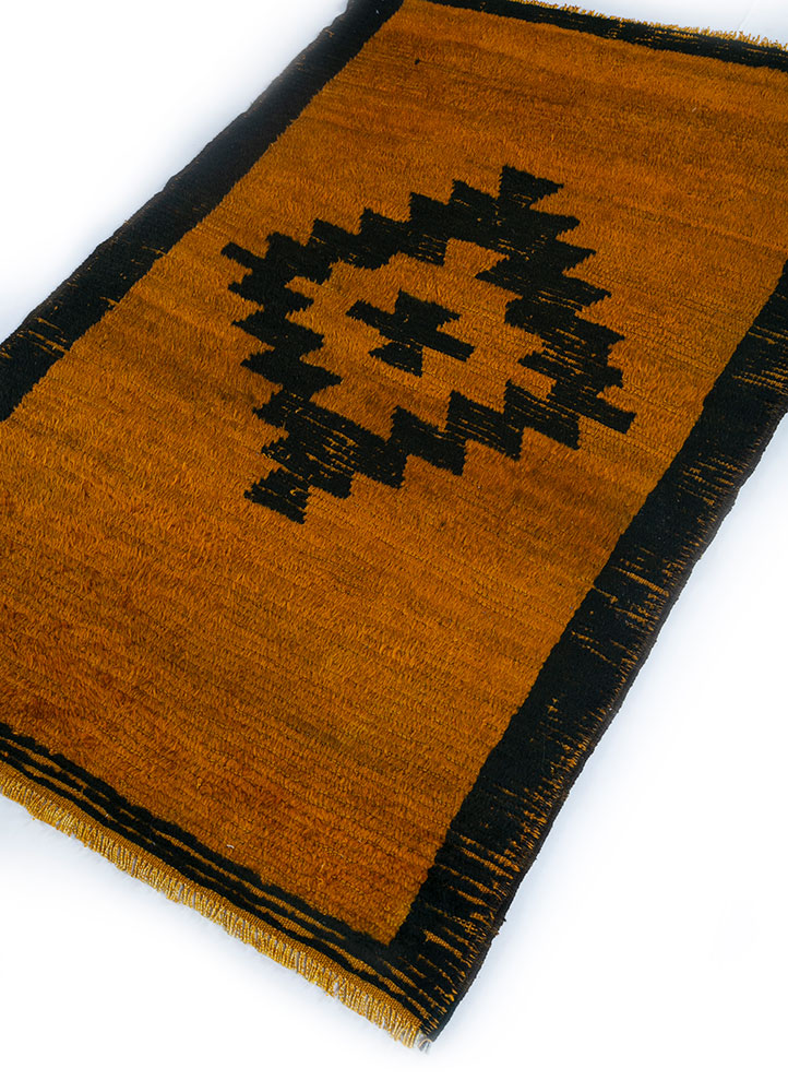 nuray red and orange wool hand knotted Rug - FloorShot
