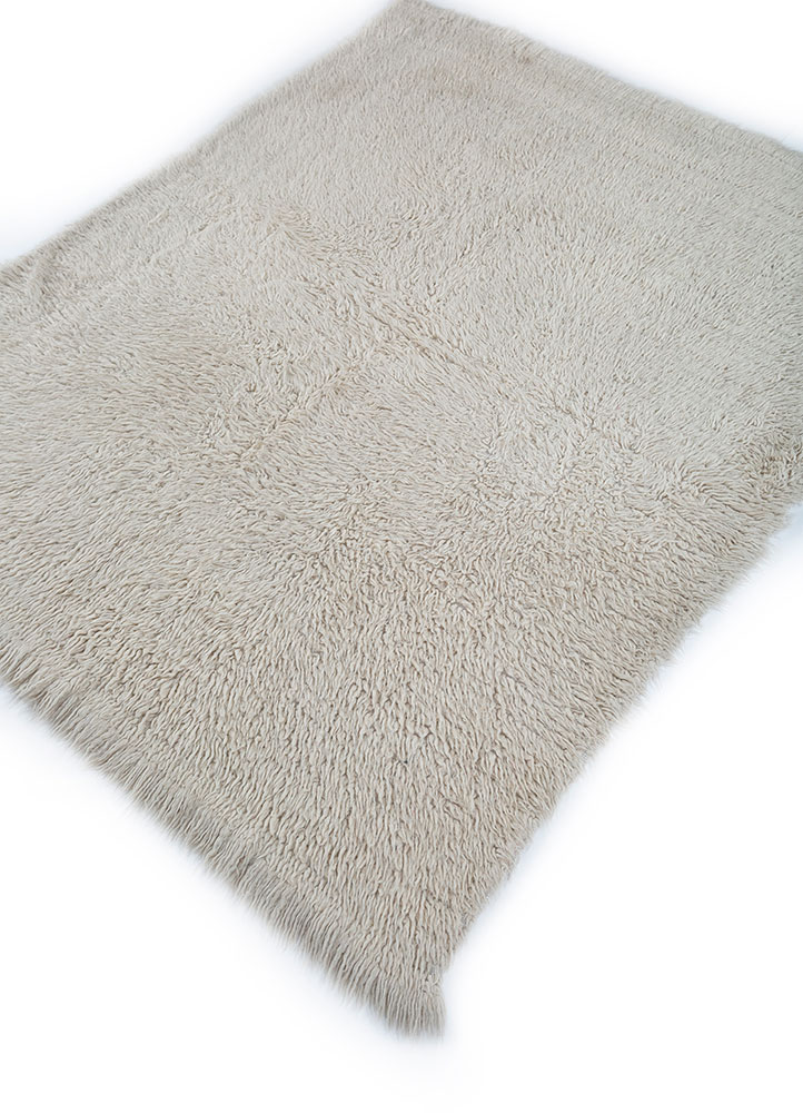 zuri ivory wool hand knotted Rug - FloorShot