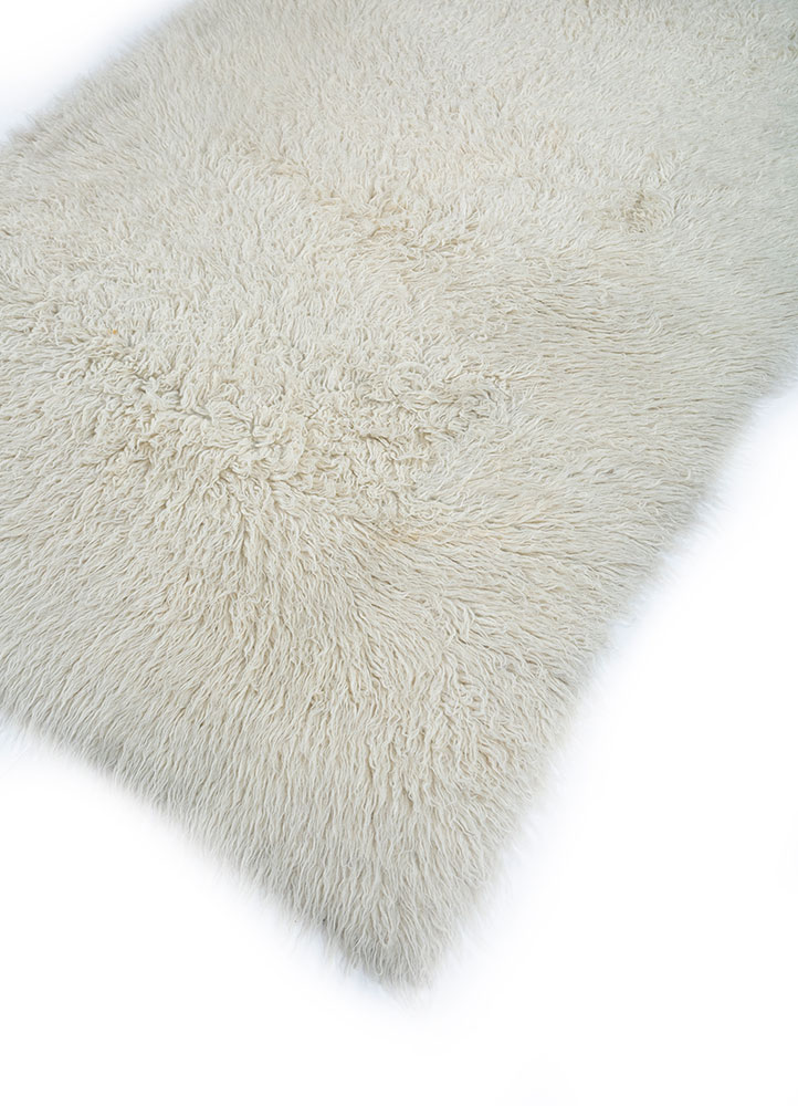 zuri ivory wool hand knotted Rug - FloorShot