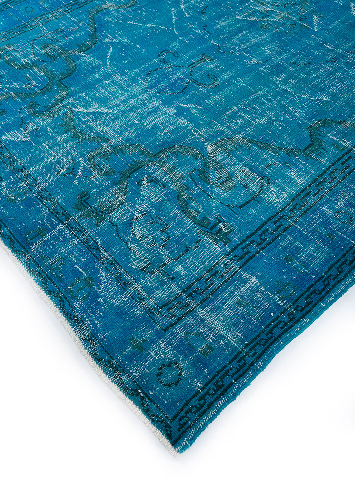 lacuna blue wool hand knotted Rug - FloorShot