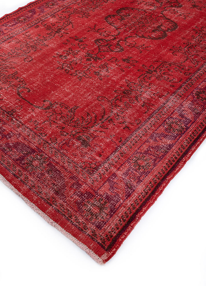 lacuna red and orange wool hand knotted Rug - FloorShot