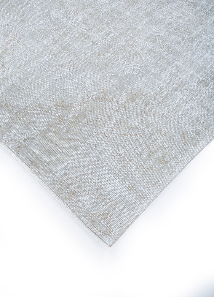 vintage grey and black wool hand knotted Rug - FloorShot