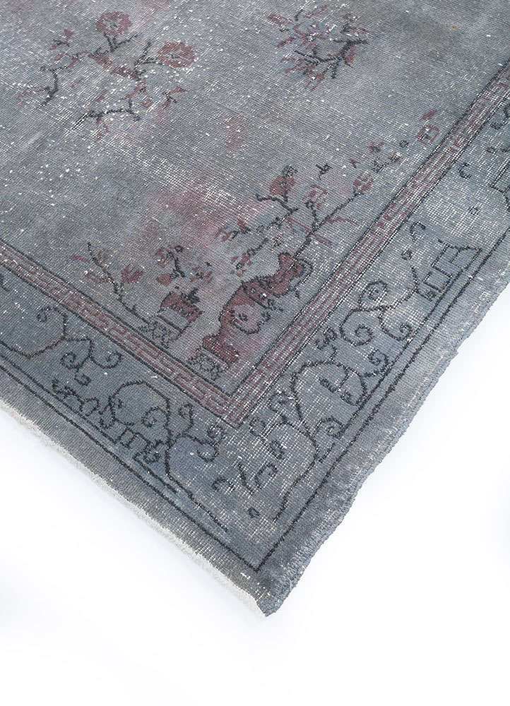 lacuna grey and black wool hand knotted Rug - FloorShot