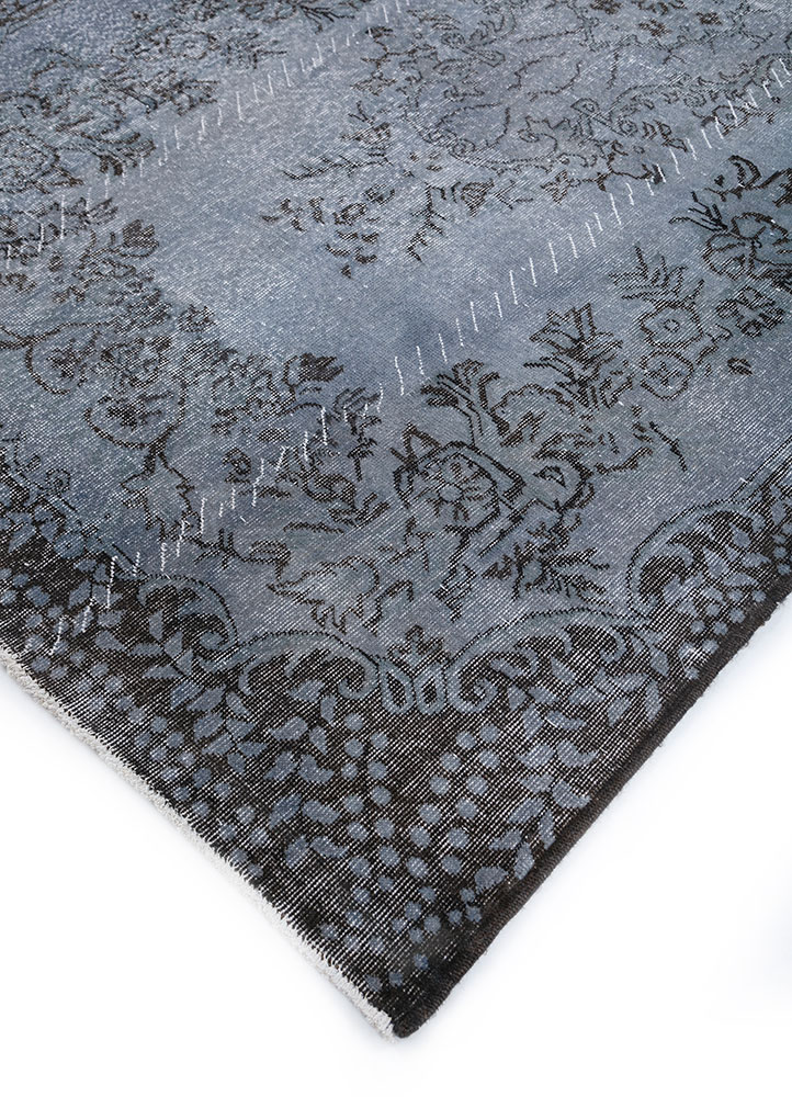 lacuna grey and black wool hand knotted Rug - FloorShot