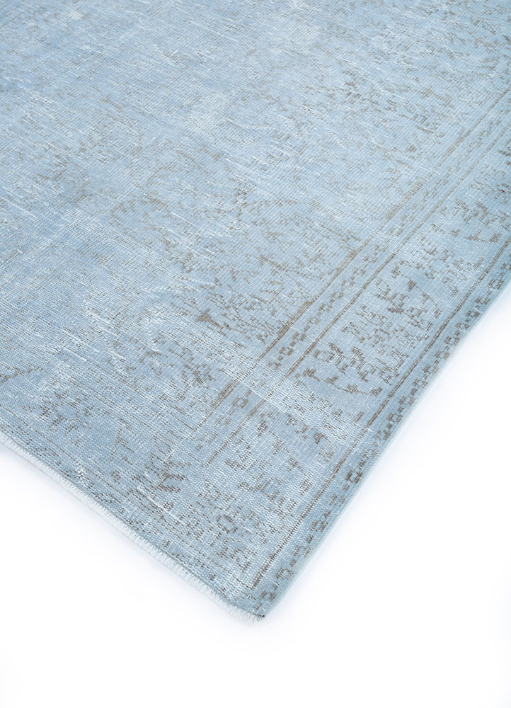 lacuna blue wool hand knotted Rug - FloorShot