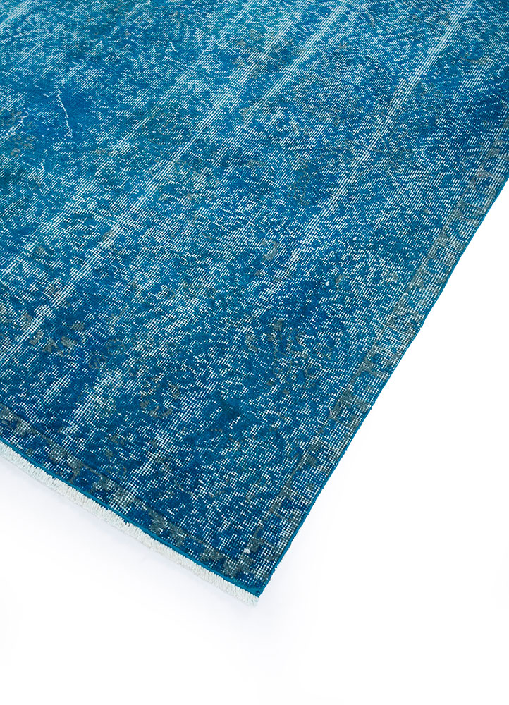 lacuna blue wool hand knotted Rug - FloorShot