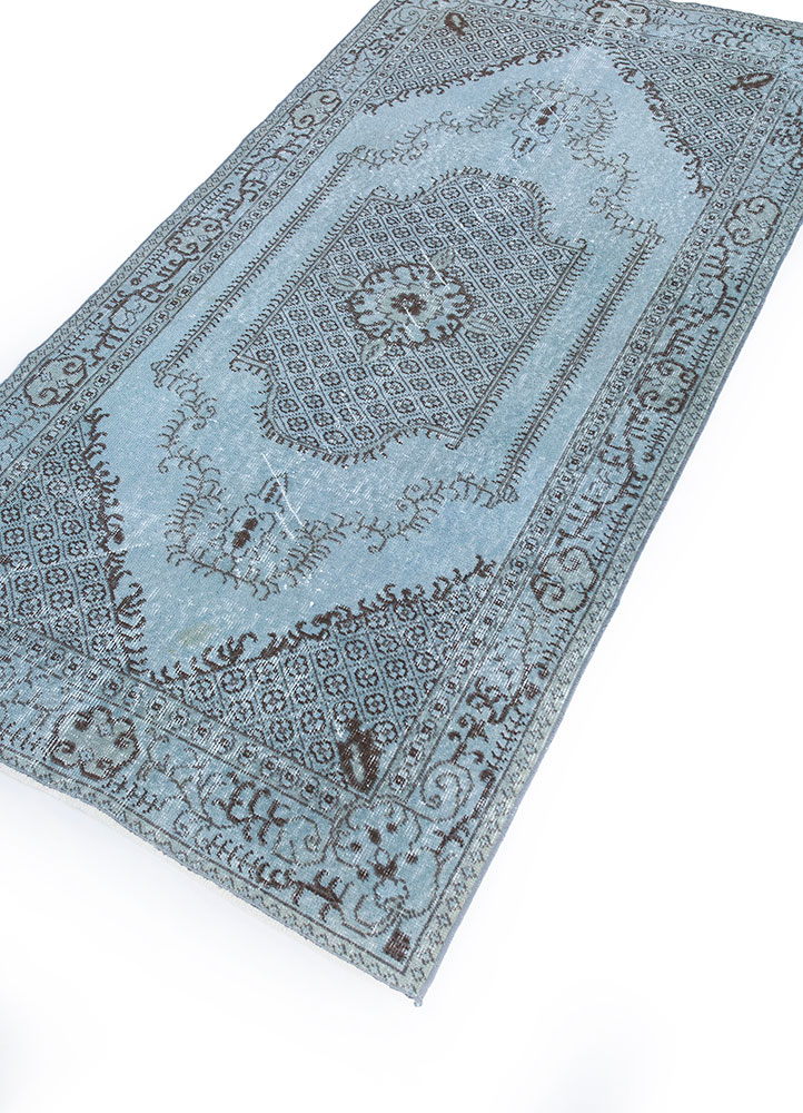 lacuna blue wool hand knotted Rug - FloorShot