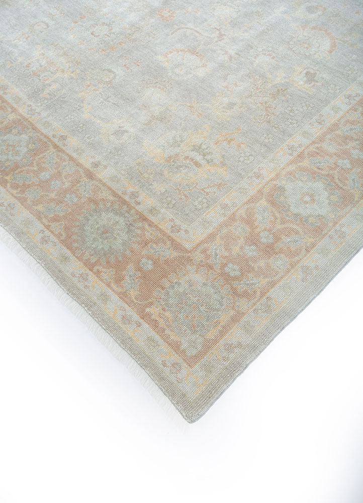 aalam grey and black wool hand knotted Rug - FloorShot