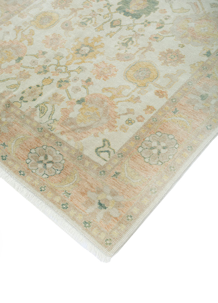 aalam red and orange wool hand knotted Rug - FloorShot