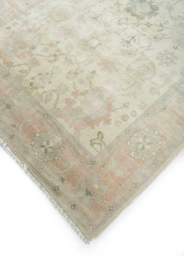 aalam red and orange wool hand knotted Rug - FloorShot