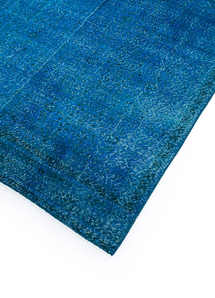 lacuna blue wool hand knotted Rug - FloorShot