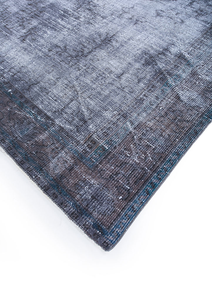 lacuna blue wool hand knotted Rug - FloorShot