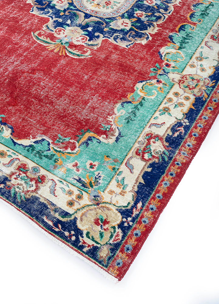 vintage multi wool hand knotted Rug - FloorShot