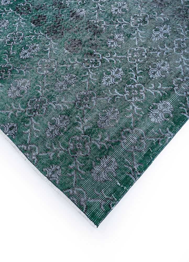 lacuna green wool hand knotted Rug - FloorShot