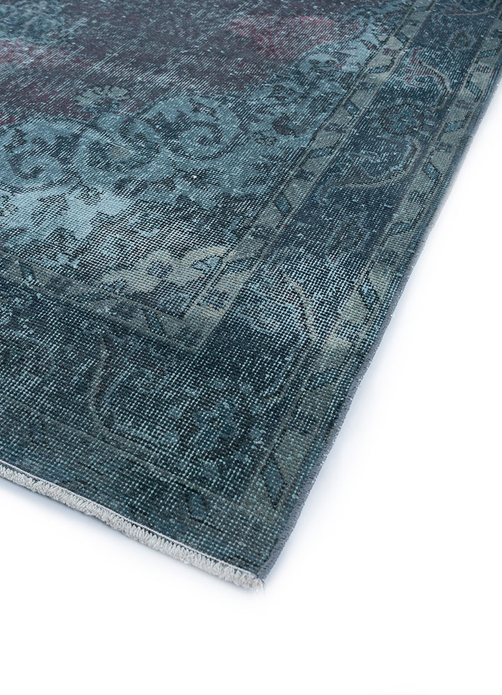lacuna blue wool hand knotted Rug - FloorShot