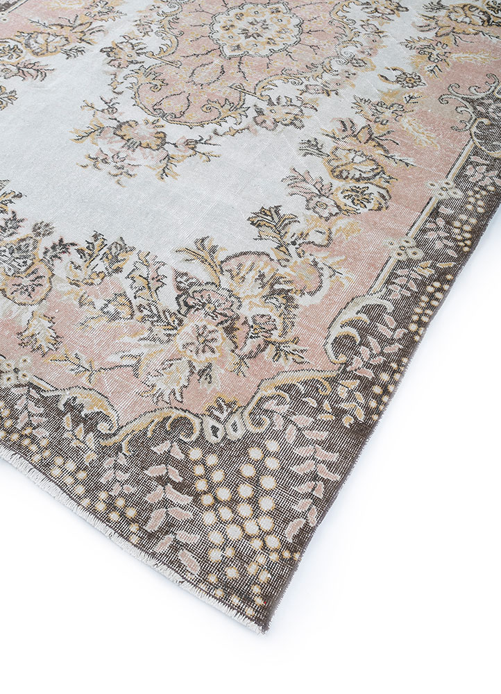 vintage red and orange wool hand knotted Rug - FloorShot