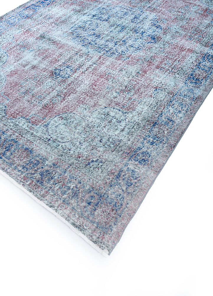 lacuna blue wool hand knotted Rug - FloorShot