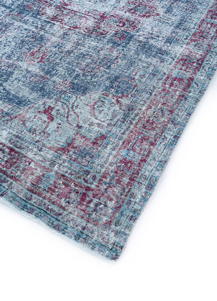 lacuna blue wool hand knotted Rug - FloorShot
