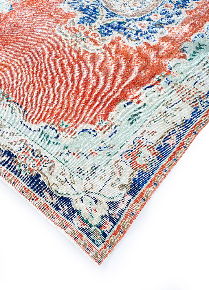 vintage multi wool hand knotted Rug - FloorShot