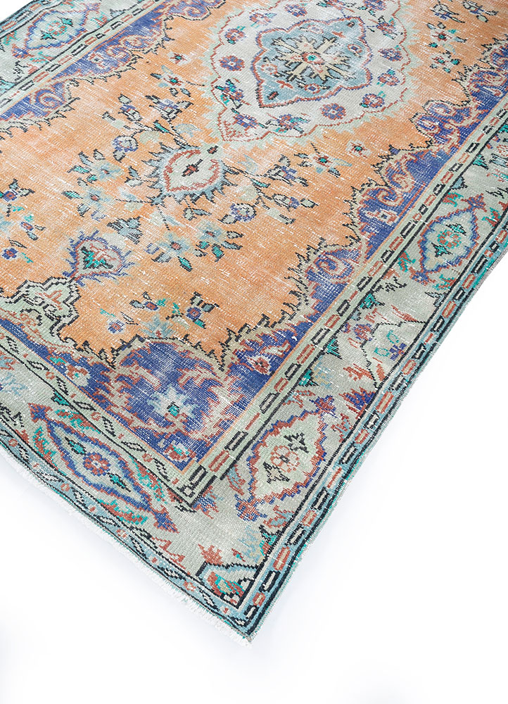 vintage multi wool hand knotted Rug - FloorShot