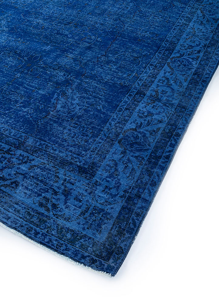 lacuna blue wool hand knotted Rug - FloorShot