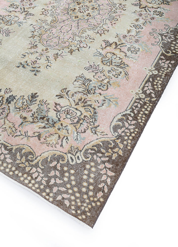 vintage red and orange wool hand knotted Rug - FloorShot