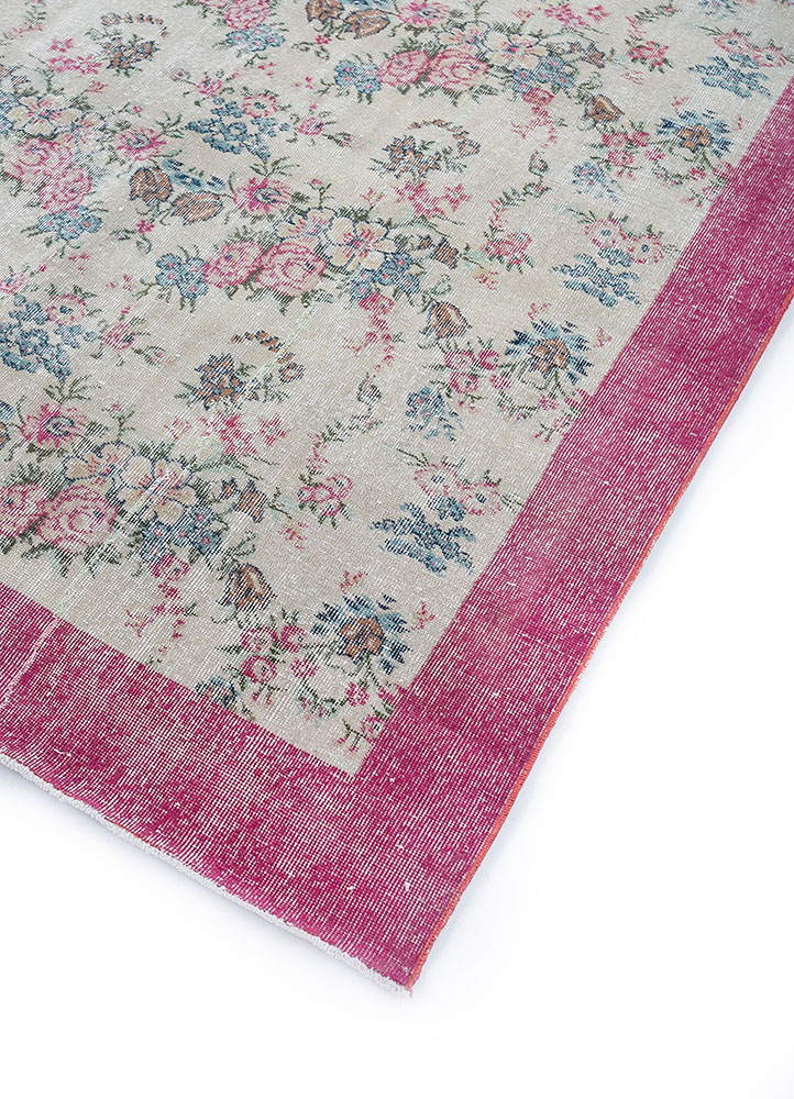 vintage red and orange wool hand knotted Rug - FloorShot