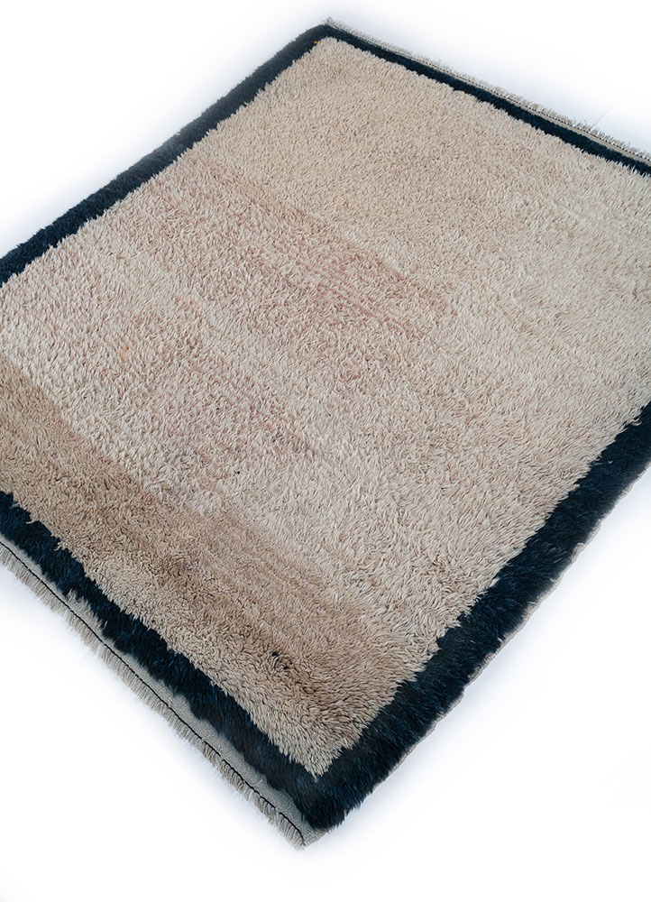 zuri beige and brown wool hand knotted Rug - FloorShot