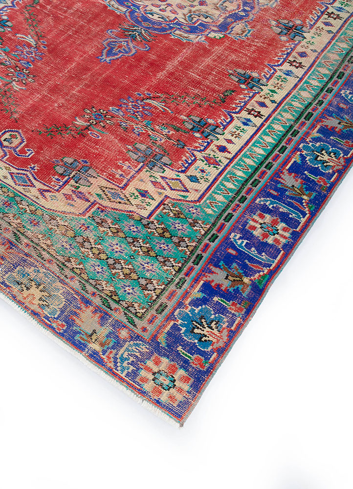 vintage multi wool hand knotted Rug - FloorShot