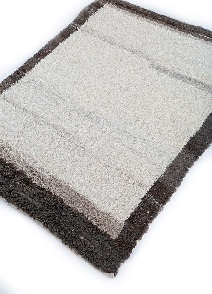 zuri beige and brown wool hand knotted Rug - FloorShot
