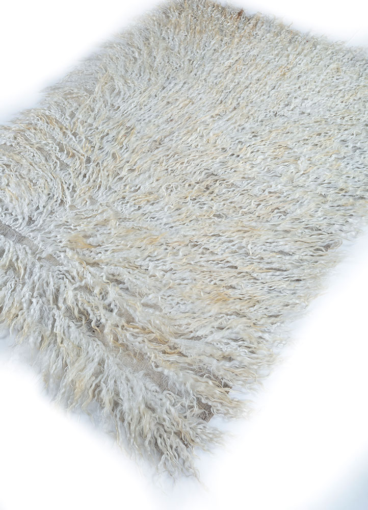 zuri ivory wool hand knotted Rug - FloorShot