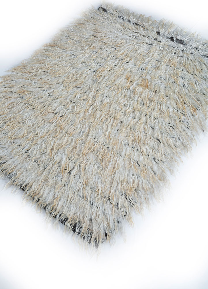 zuri ivory wool hand knotted Rug - FloorShot